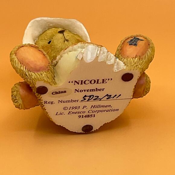 Nicole Cherished Teddies November 1993 Enesco Figurine 914851 - Picture 7 of 7